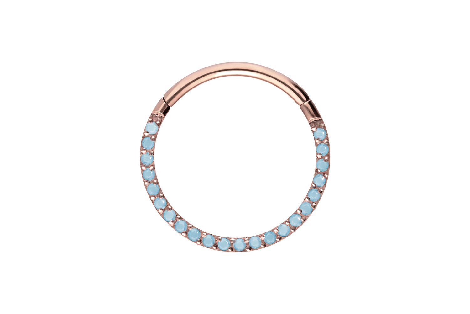 Titan Segmentring Clicker Piercing EINGEFASSTE SYNTHETISCHE TÜRKISE